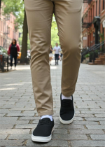 Blue Canvas Slip-On Sneakers - Image 2